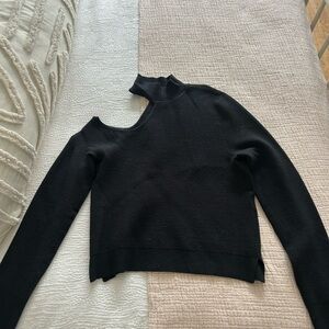 Abercrombie & Fitch Black Off-the-Shoulder Sweater